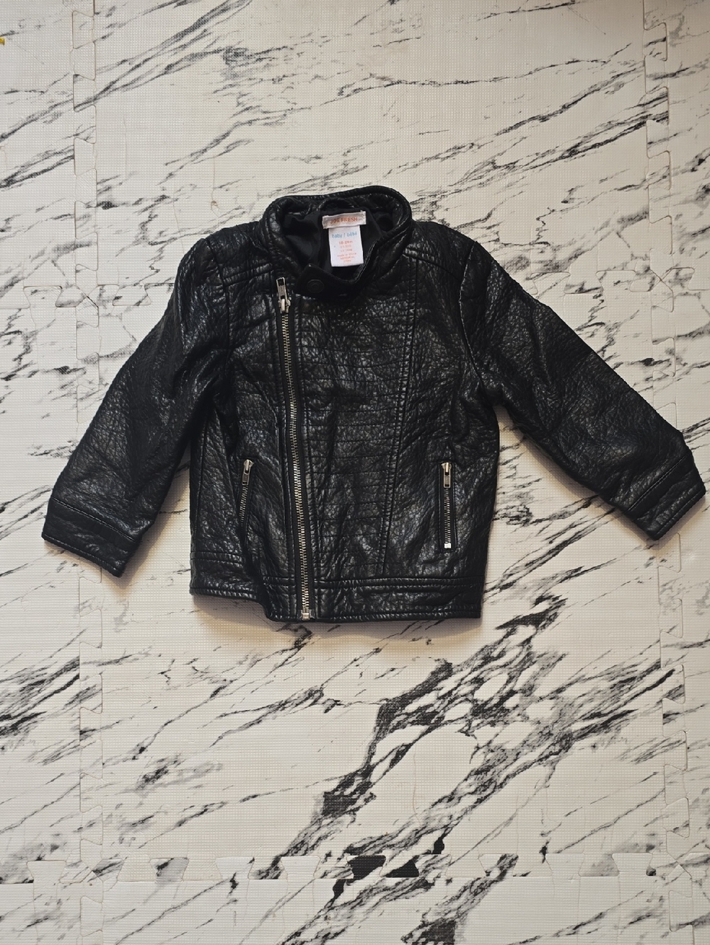 Joe Fresh Black Faux Leather Kids Moto Jacket
